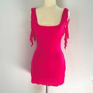 Hot Pink Mini Bodycon Dress NWT